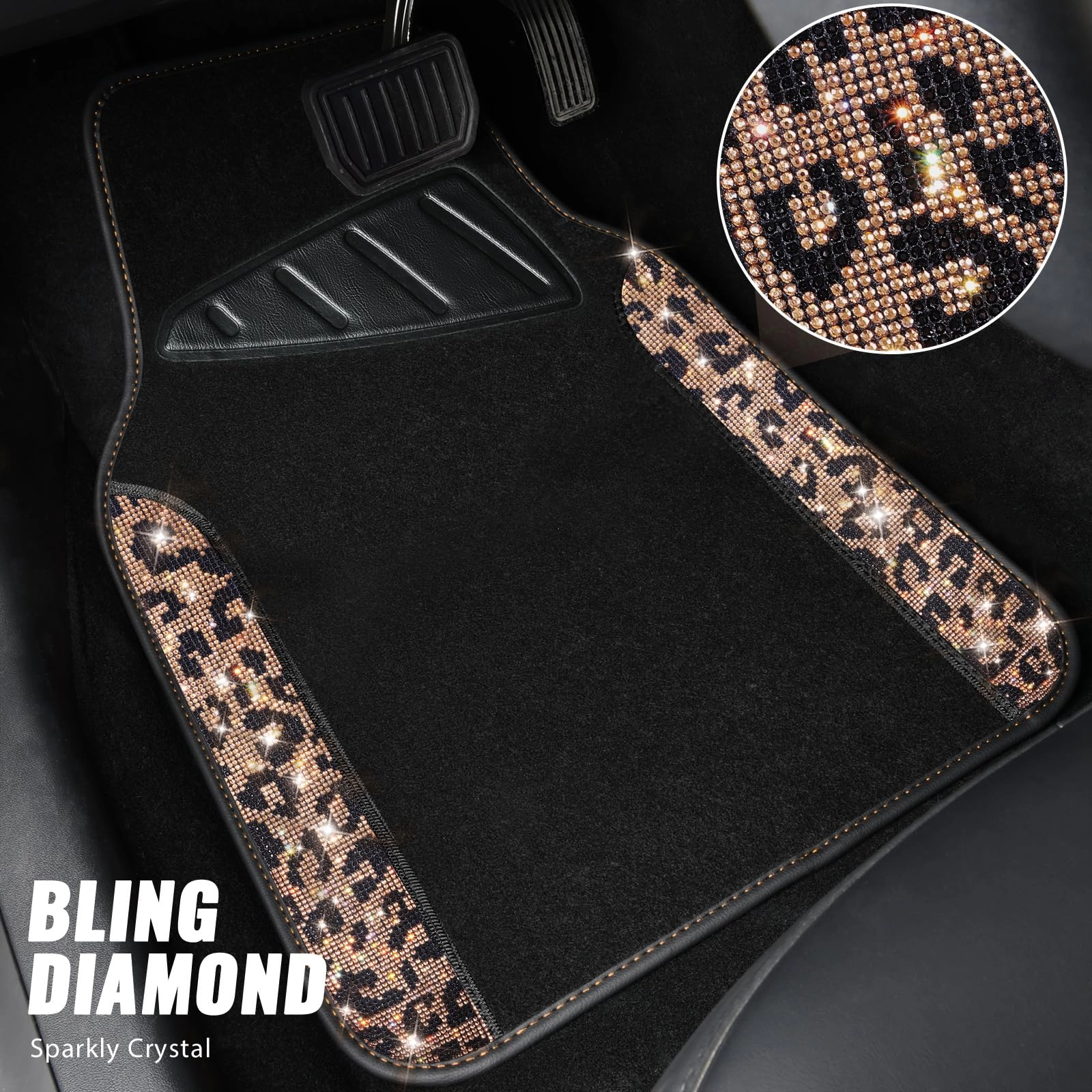 Bling Diamond Car Mats - 4.0 Count Universal Fit