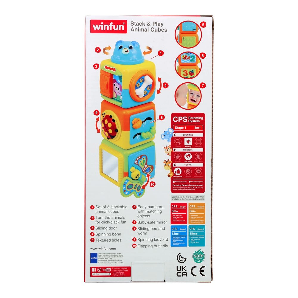 Stack & Play Animal Cubes - Suitable for 1 Year & Above.