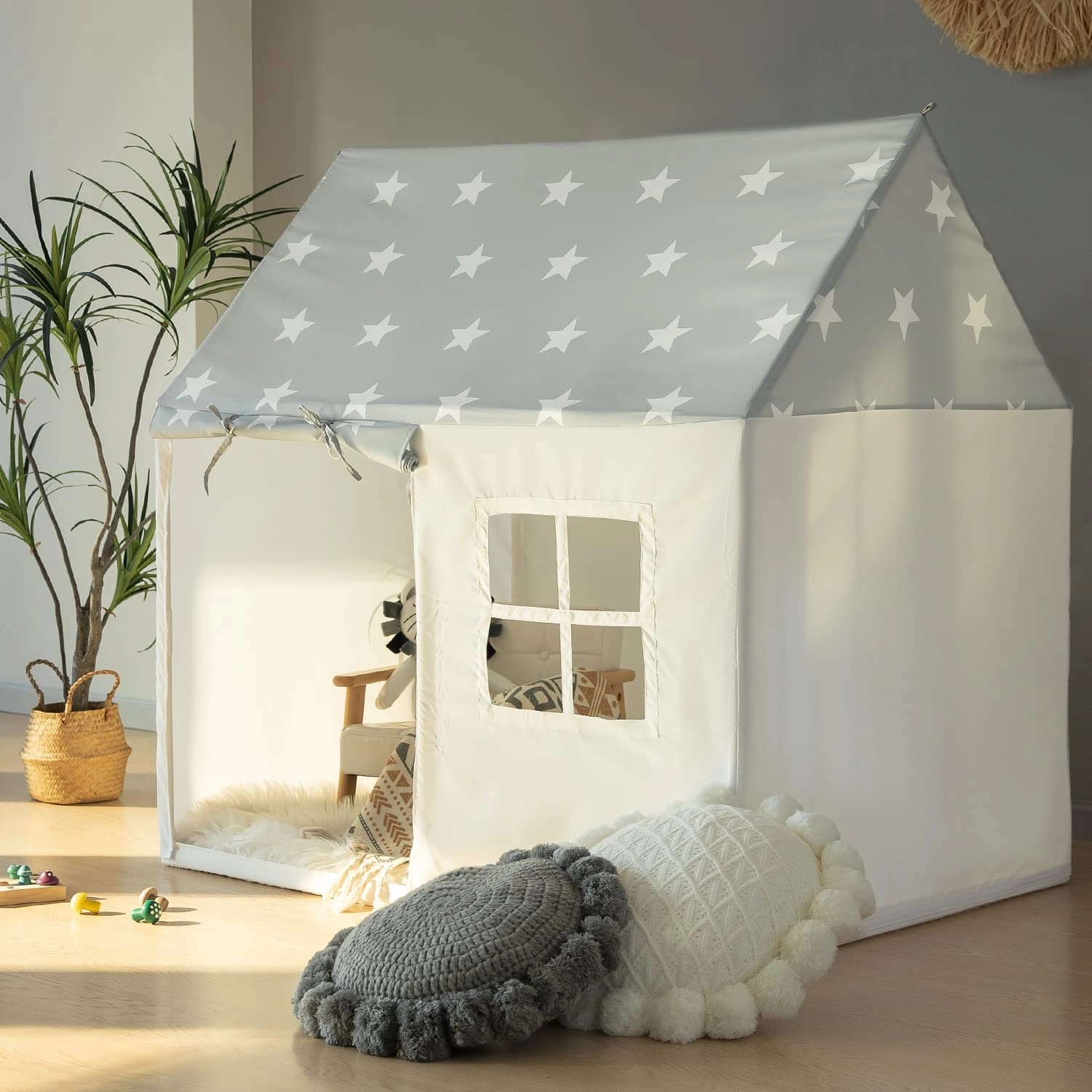 Play Tent - 49.5*35.5*49.5 inch Grey Star