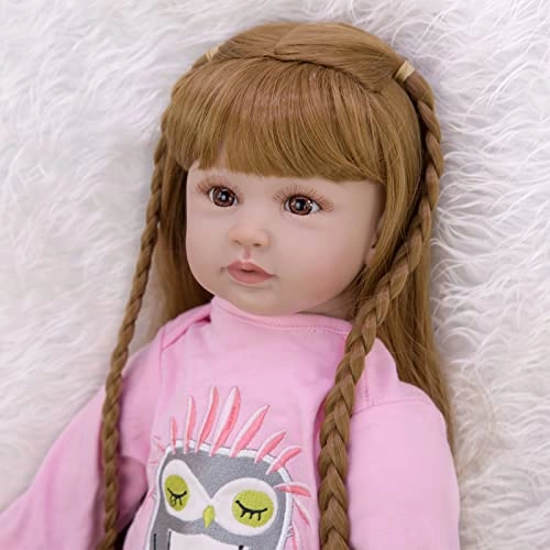 Reborn Baby Doll - 24 Inch Vinyl Cotton Body Pink Yarn Skirt Ages 3+