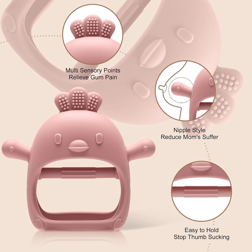 2 in 1 Teether - Beech Wood, Silicone