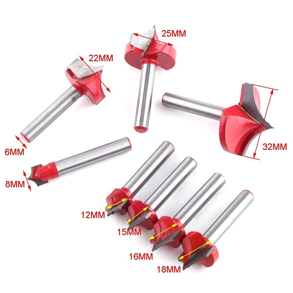 3D Groove Router Bits - 8mm 6mm 8pcs