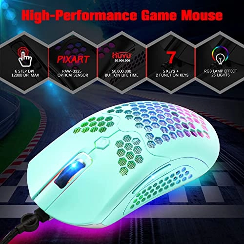 Mechanical Keyboard + Honeycomb Mouse + Mouse Pad - Wired