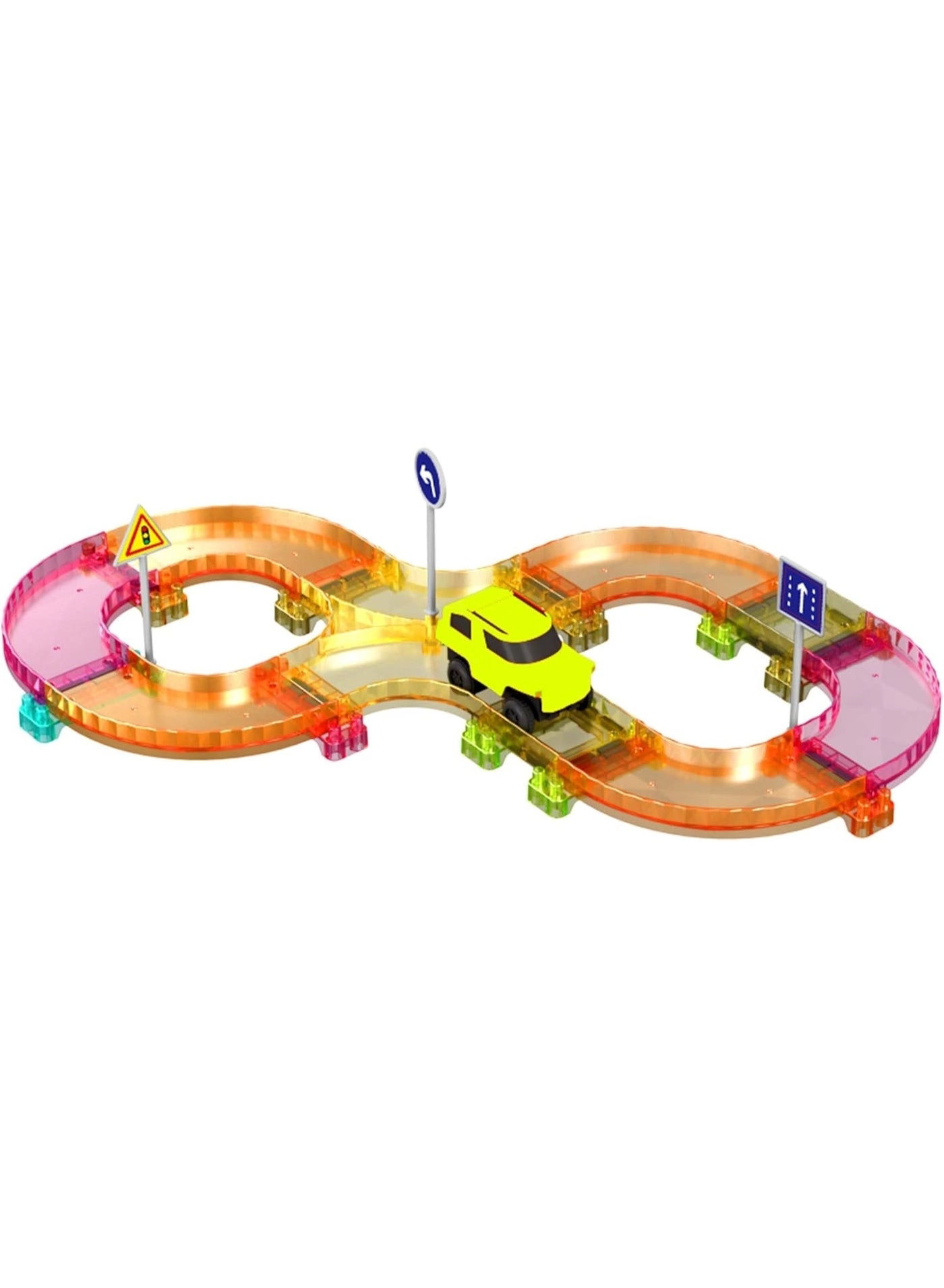 PicassoTiles Magnetic Tiles Mini Diamond Race Track Set