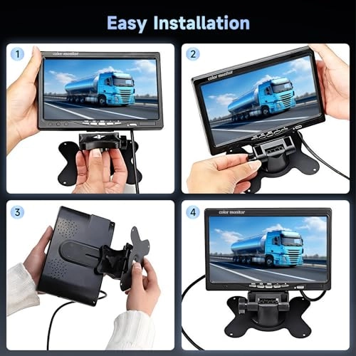 Backup Camera Monitor + Rear View Camera - 18IR Night Vision Verkabelung 480 pixels