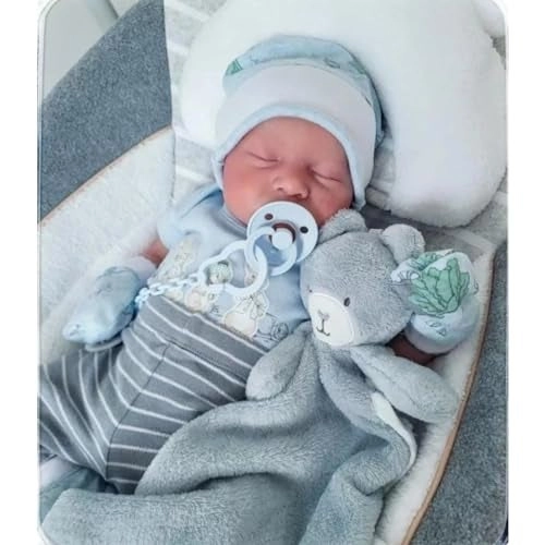 KSBD Levi Reborn Baby Doll - 18 Inch Cloth Body Baby Boy Sleeping Ages 3+