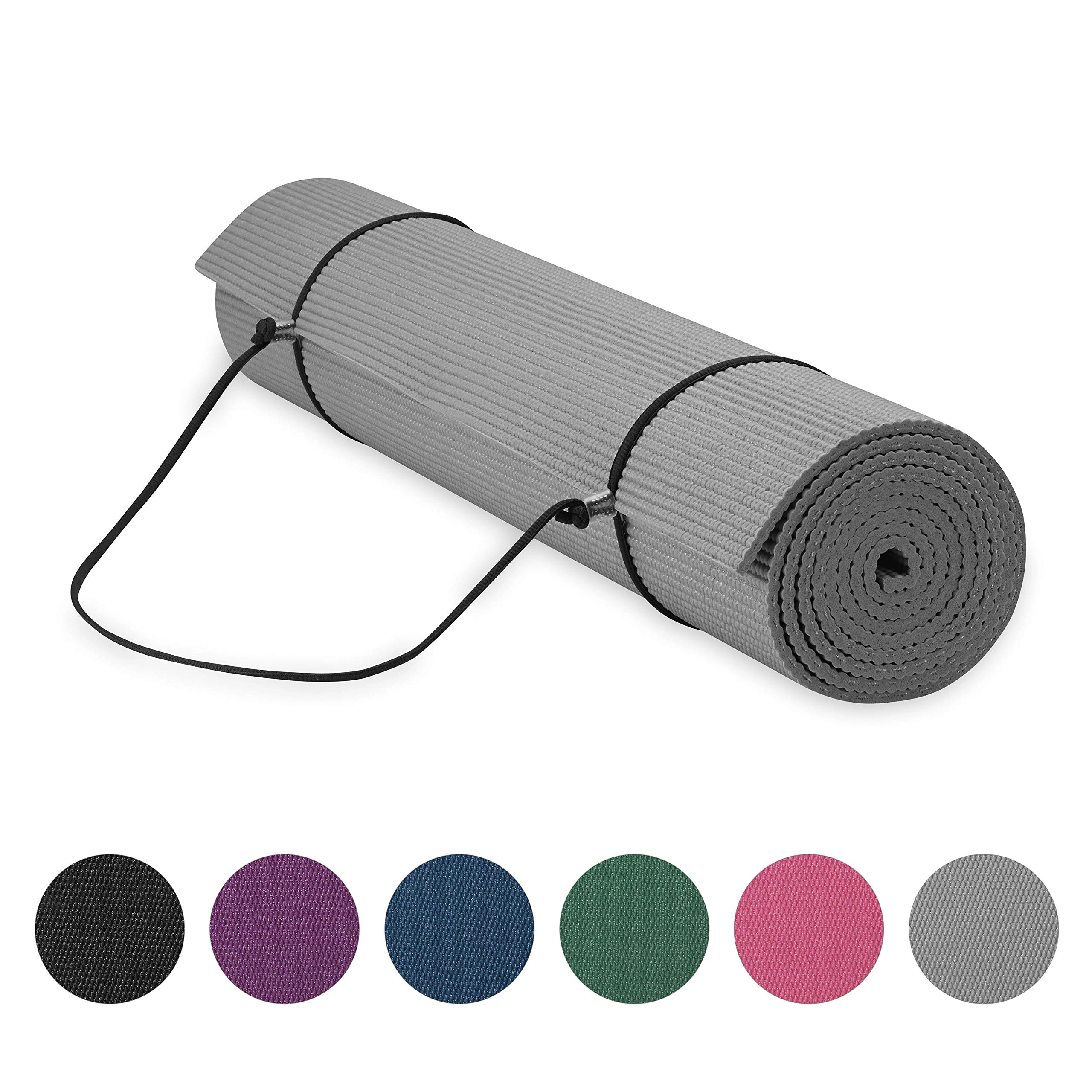 Fit For Life 1/4" Thin Yoga & Pilates Mat - PVC 6mm