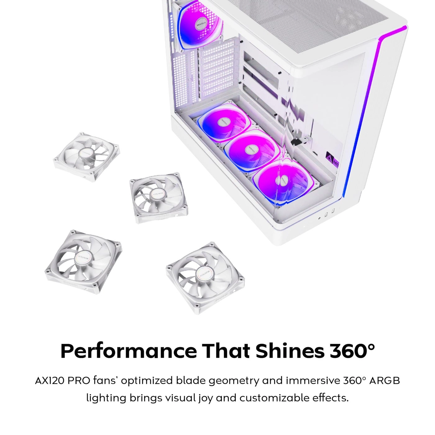 King 45 PRO - ATX 360mm Radiator Support 4 ARGB PWM Fans