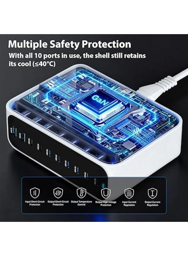 1000W Fast USB C Charger Hub - 1000W Fast charging 2 USB-A 8 USB-C