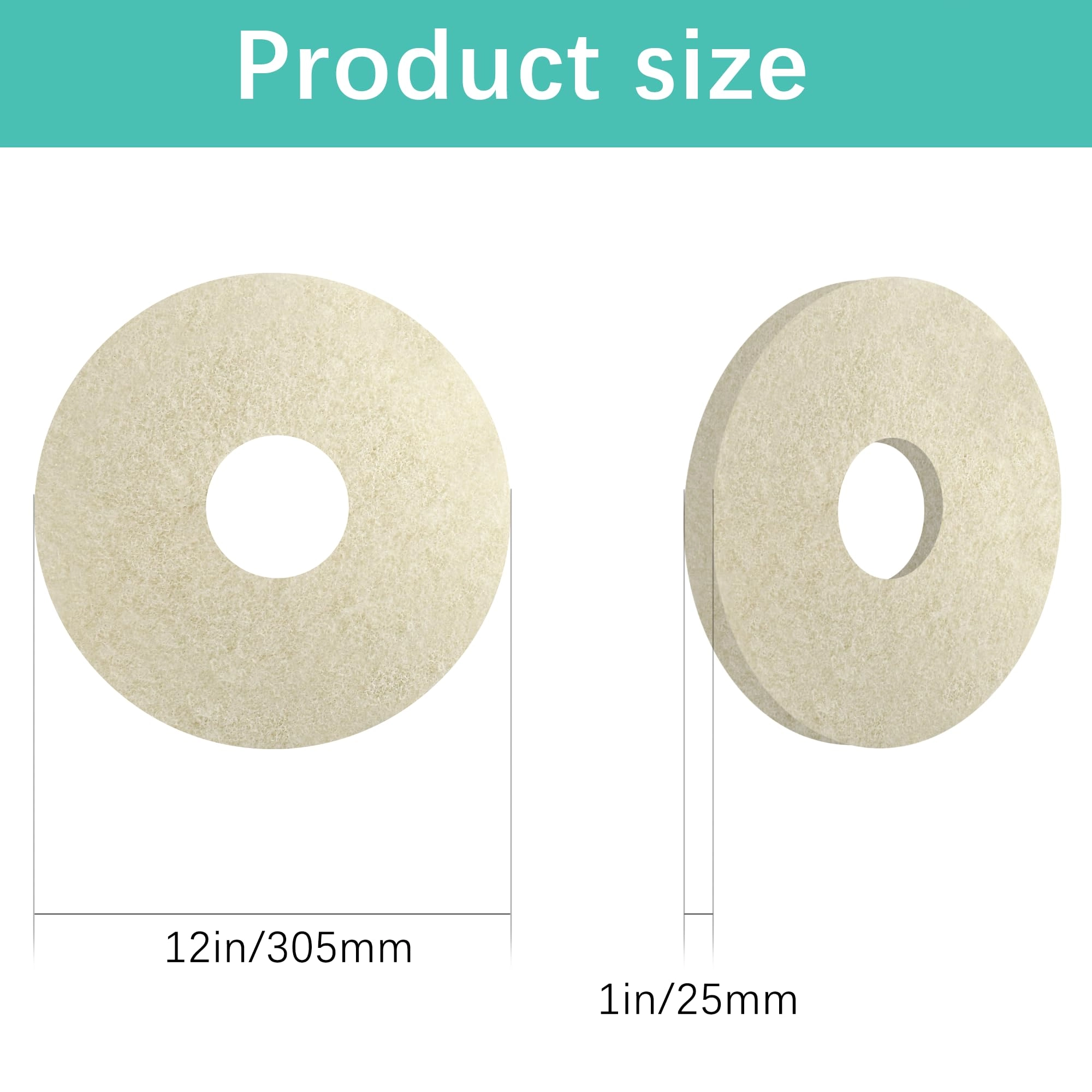 Orbiter Pad 437.051 - 12" 2-Pack White fit for Oreck 550MC