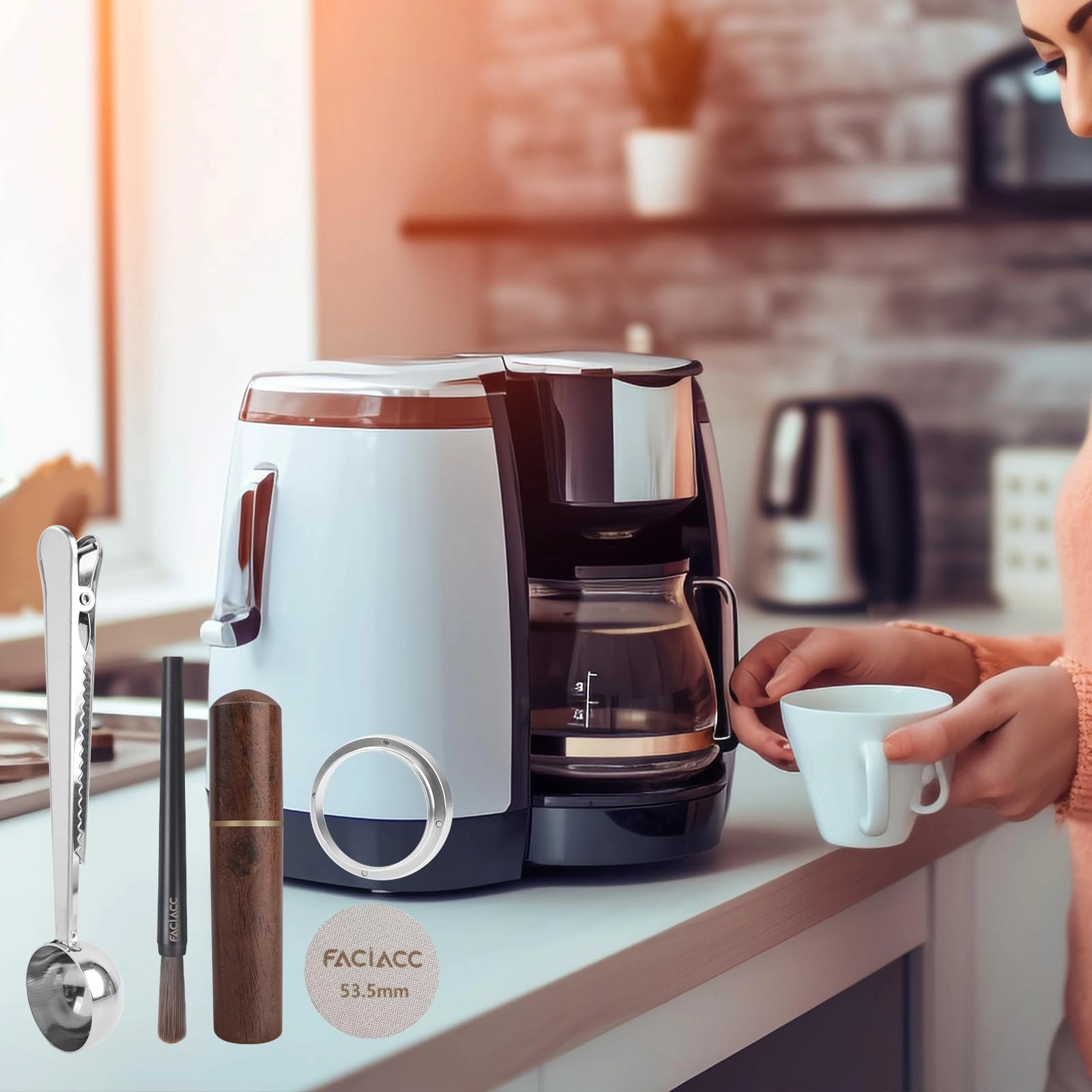 Wdt Tool + Dosing Funnel - 54 Millimetres + Puck Screen + Coffee Bag Clip & Spoon + 8pin Stirrer