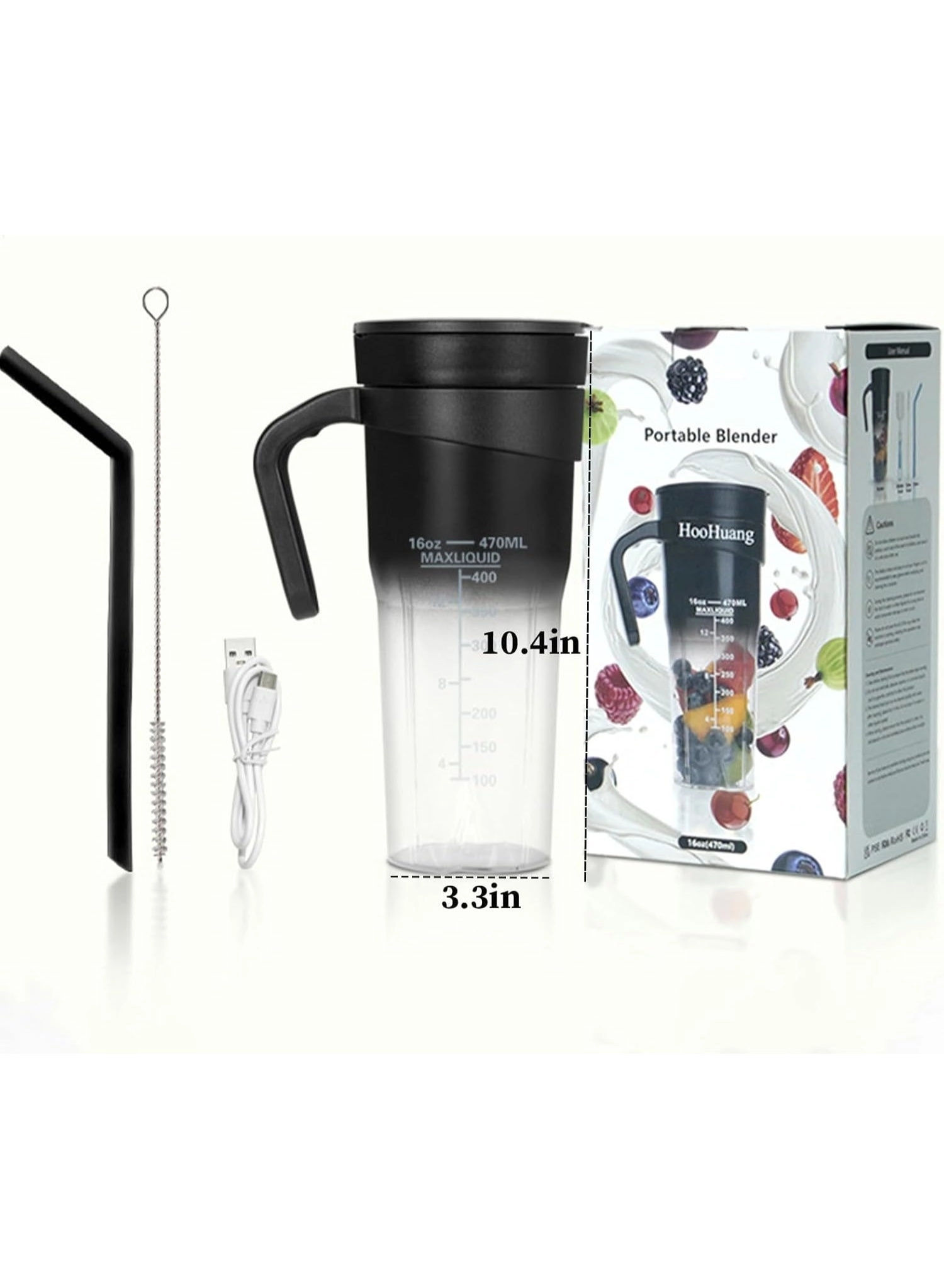 Portable Juice Blender - 6-Blade USB-C Rechargeable