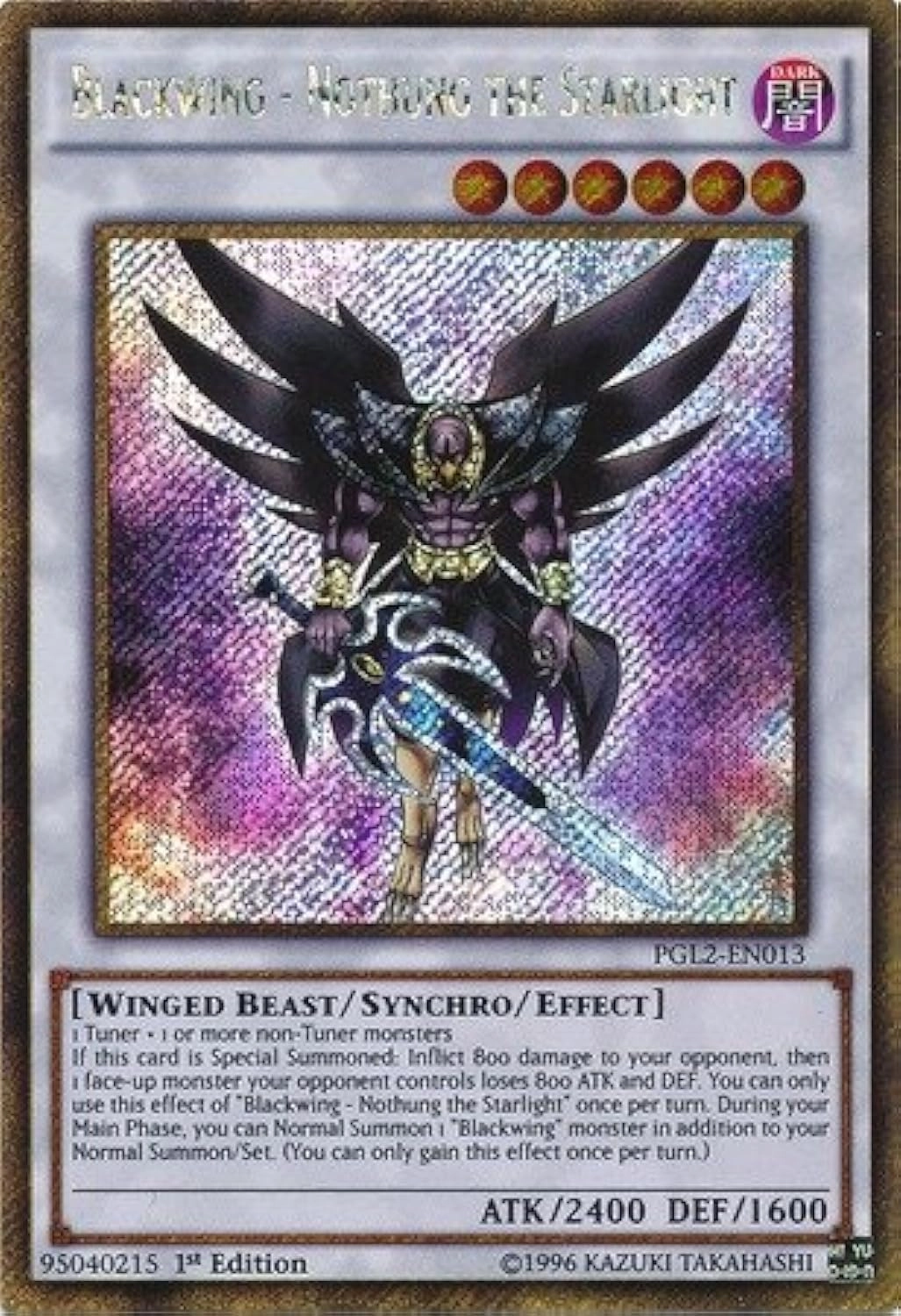 Yu-Gi-Oh! Blackwing - Nothung the Starlight PGL2-EN013 - Premium Gold Return of the Bling 1st Edition