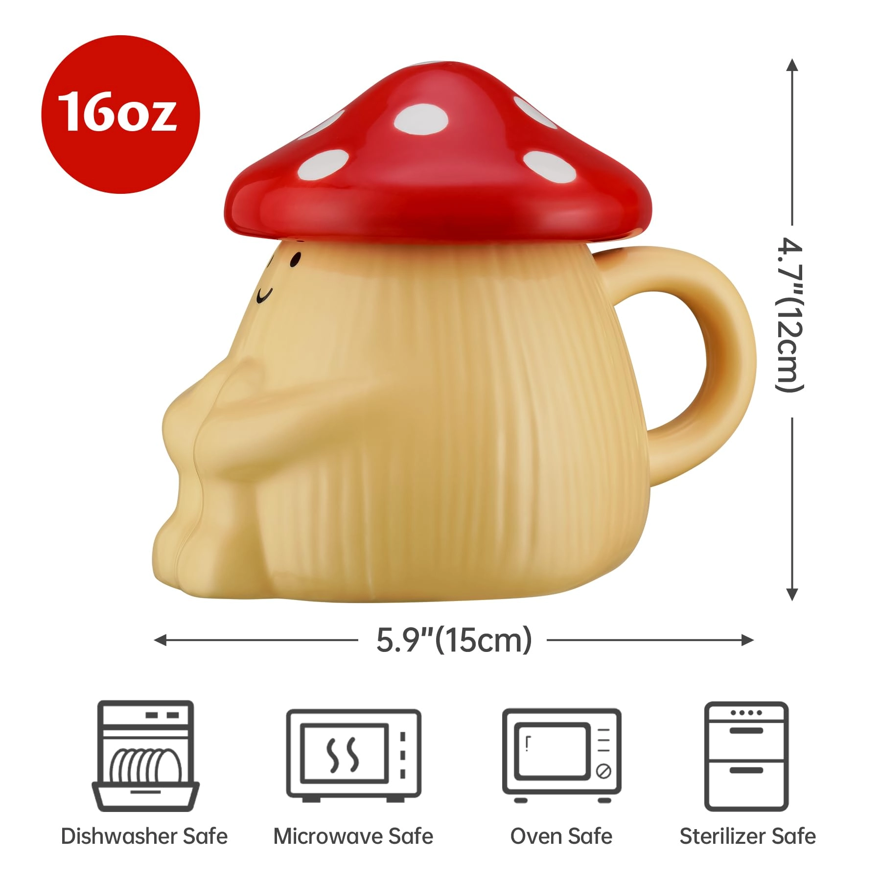 Mushroom Coffee Mug - 1 pcs - 473 ml