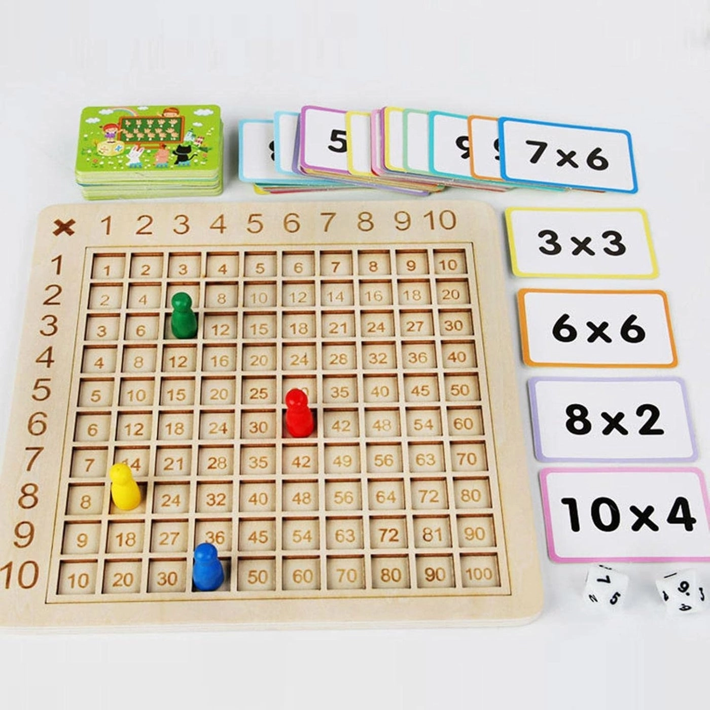 Wooden Multiplication Game Board - 3 years old and above
