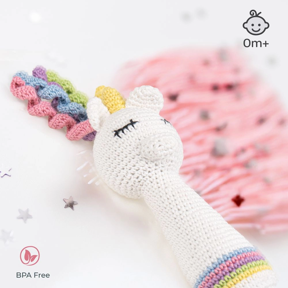 Crochet Ring Rattle Toy - Suitable for 0 month & above premium cotton yarn Tiger