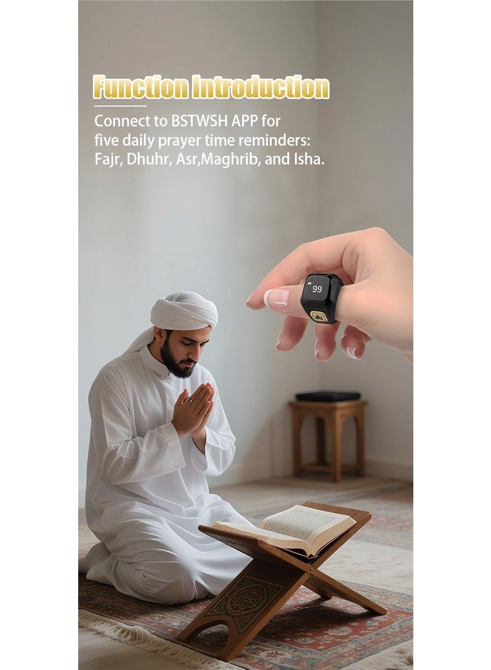 Prayer Smart Ring - 22mm Tasbih Counter