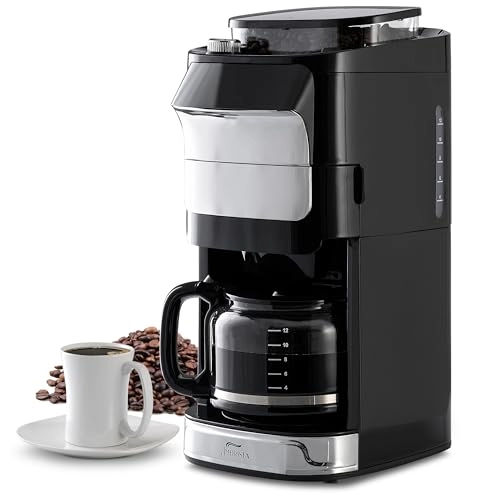 Drip Coffee Maker with Built-In Burr Grinder - 12-Cup Programmable