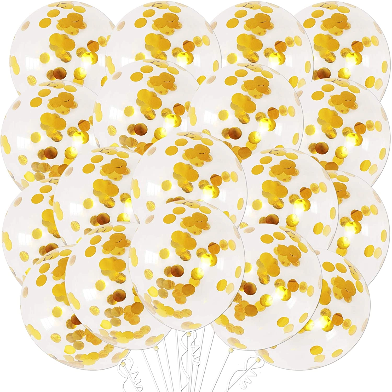 JOLLITY LLC 20-Pieces 12inch Gold Confetti Balloons - Engagement Baby Shower Wedding Birthday