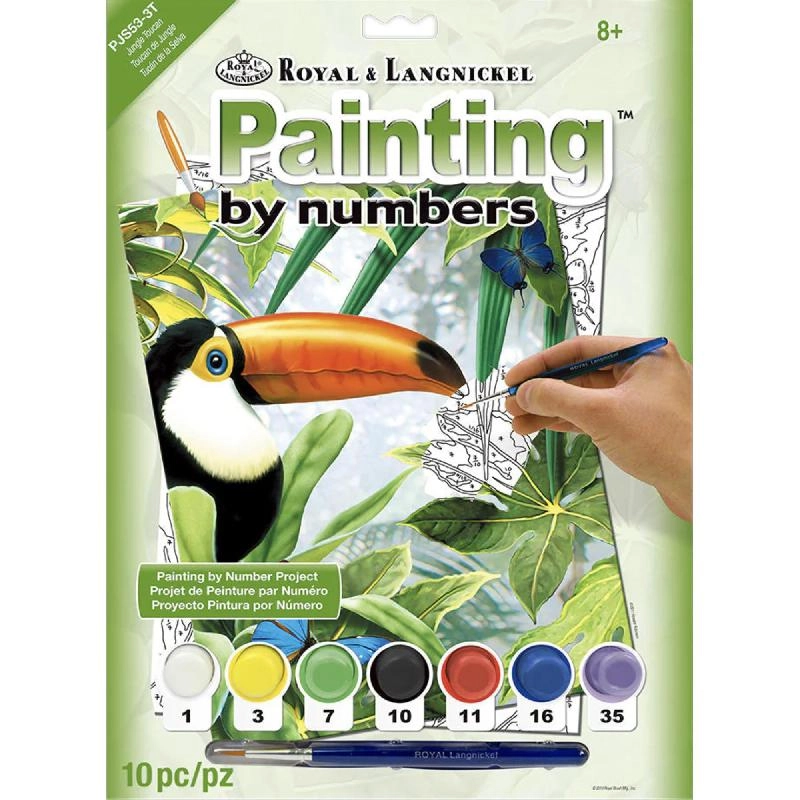 Royal & Langnickel Jungle Toucan - 7 Paint Pots, Brush, Board, Pattern