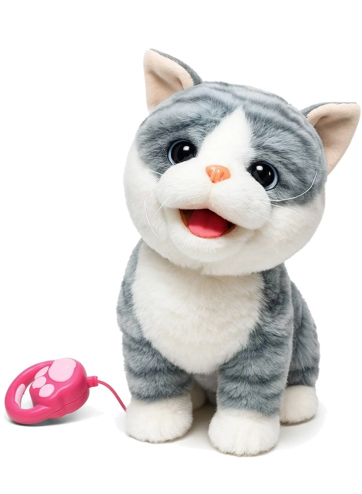 Walking & Singing Cat Toy - Remote Control Plush Battery Operated