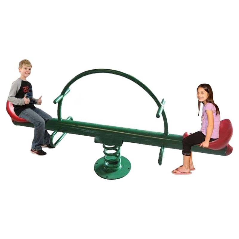 Round Spring Metal See Saw - 2 Seats Green