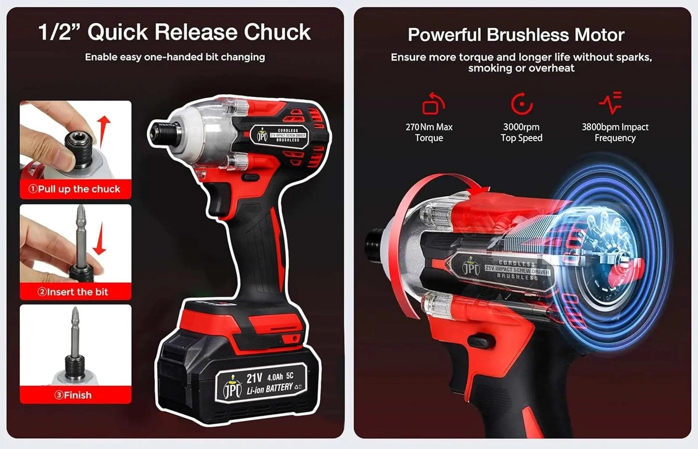 Cordless Impact Driver - 40Ah