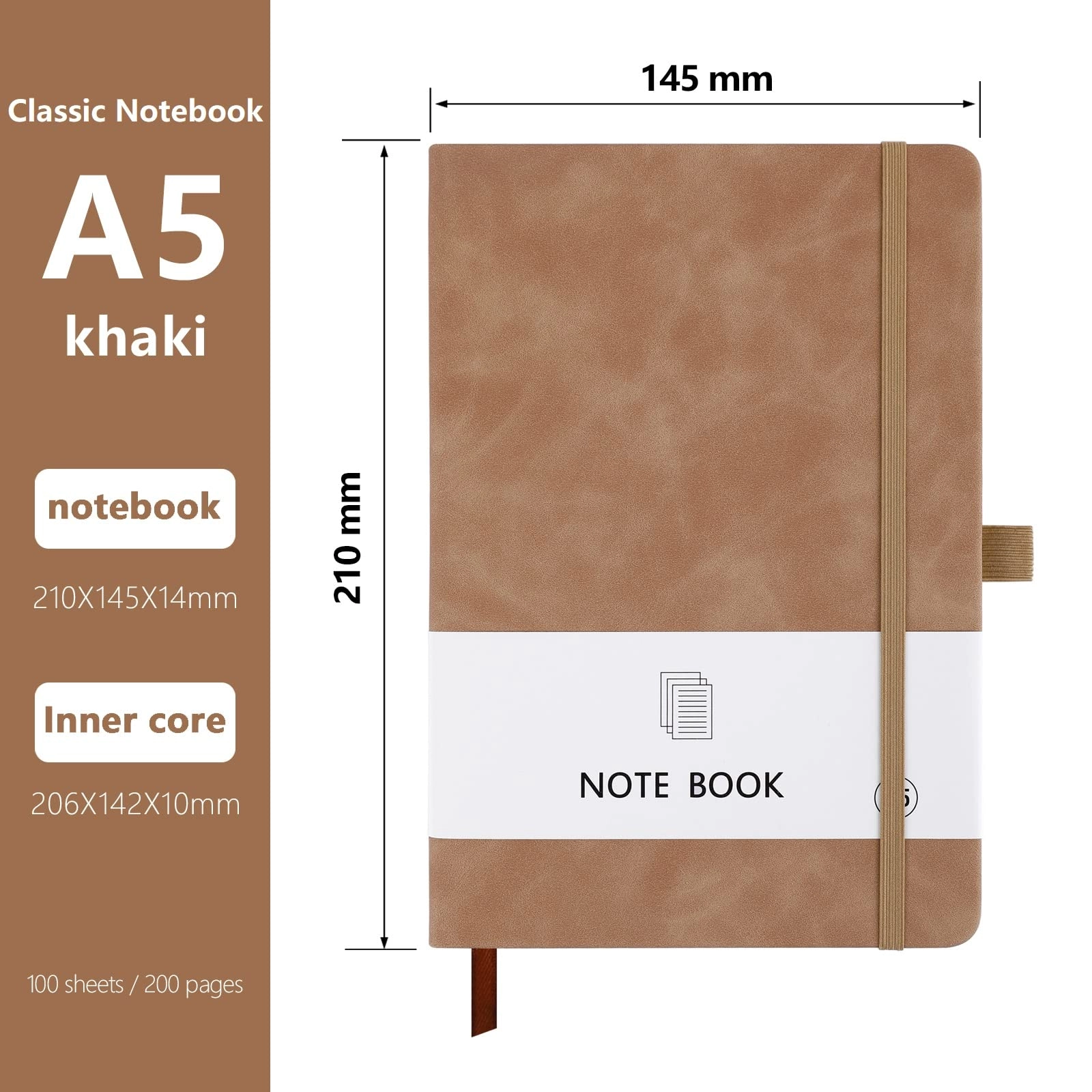 Notebook A5 Hardcover - Lined 200 Pages