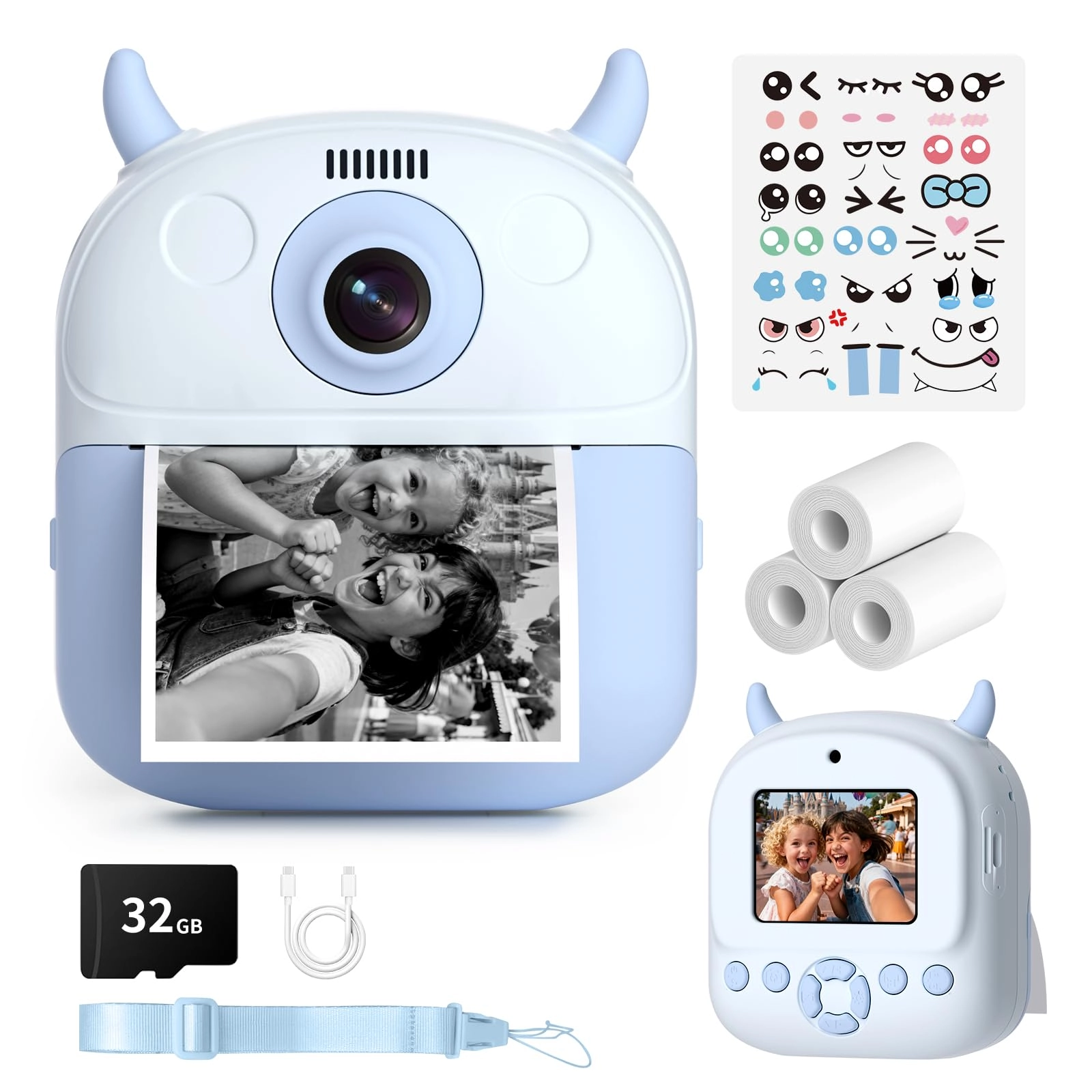 KIDAGINS Kids Camera Instant Print - 1080P 2.4" Screen
