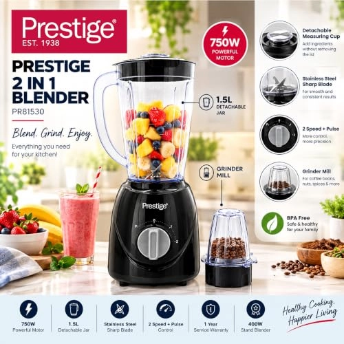 PR81529 - Detachable jar, Stainless steel blade, 2-speed with pulse