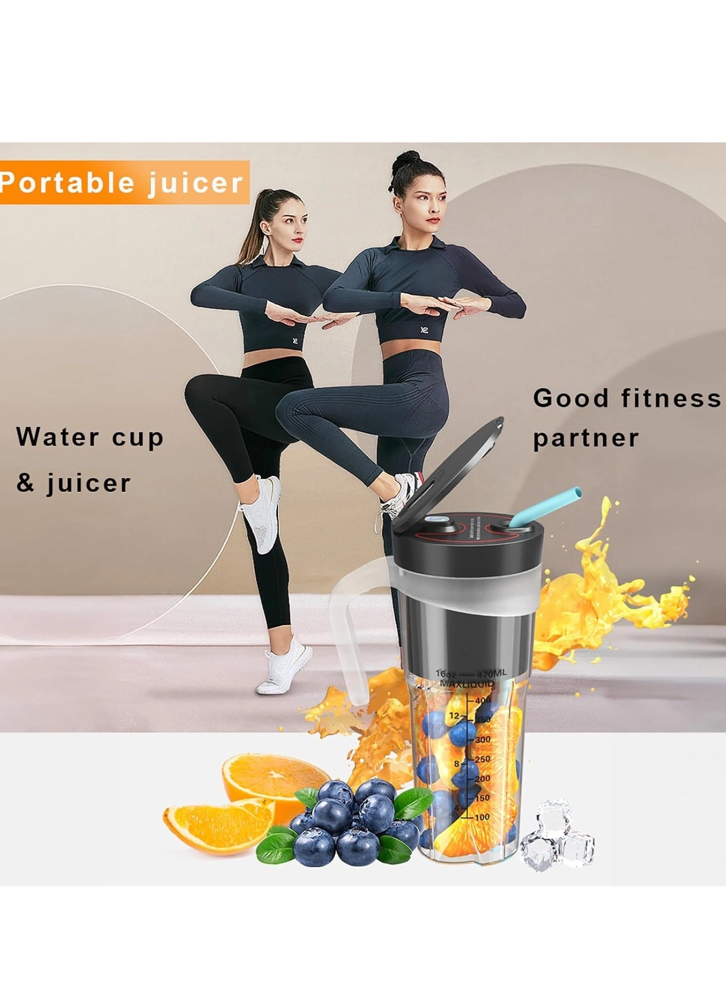 Wireless Portable Personal Blender - USB Rechargeable Waterproof