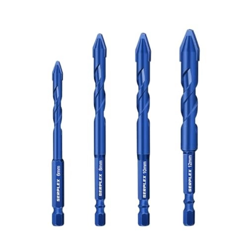Serplex Drill Bits - Cemented Carbide 4Pcs 6mm/8mm/10mm/12mm