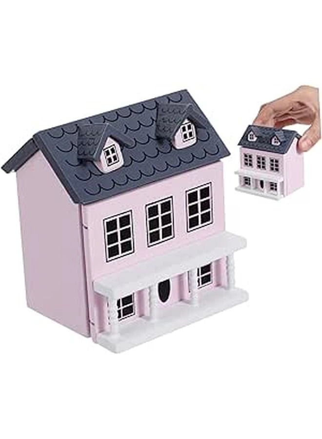 HONMEET Miniature House Model - Pink Wood