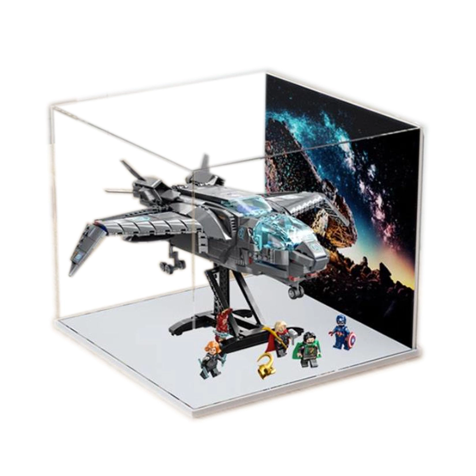 HALFS Lego Marvel The Avengers Quinjet Acrylic Display Case - 2mm Transparent Dustproof