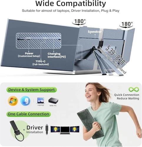 Laptop Screen Extender - V2S8 14 Inches 1920 x 1080