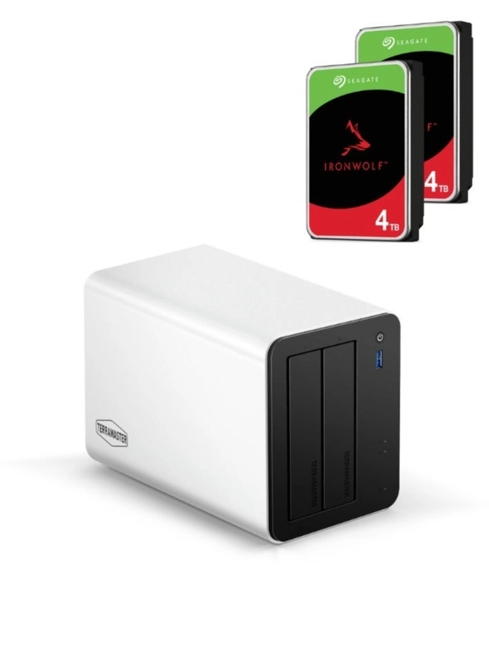TerraMaster F2-425 Plus 2-Bay 8TB - 2 X 4TB Seagate IronWolf