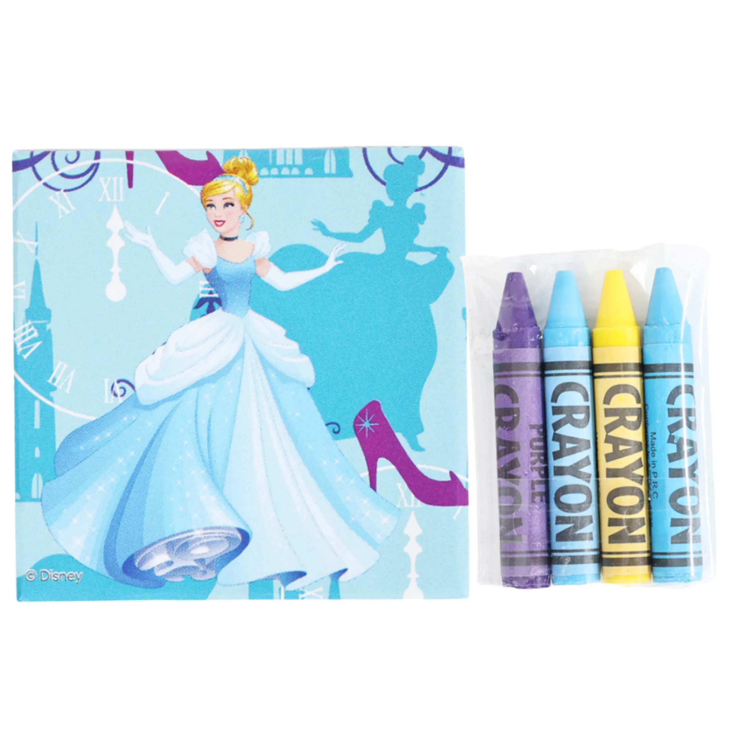 Cinderella Mini Play Pack - 8-Page Coloring Book 4 Mini Crayons Ages 3+