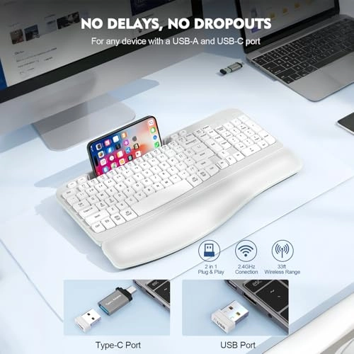 ERGONOMIC WIRELESS KEYBOARD - Wireless