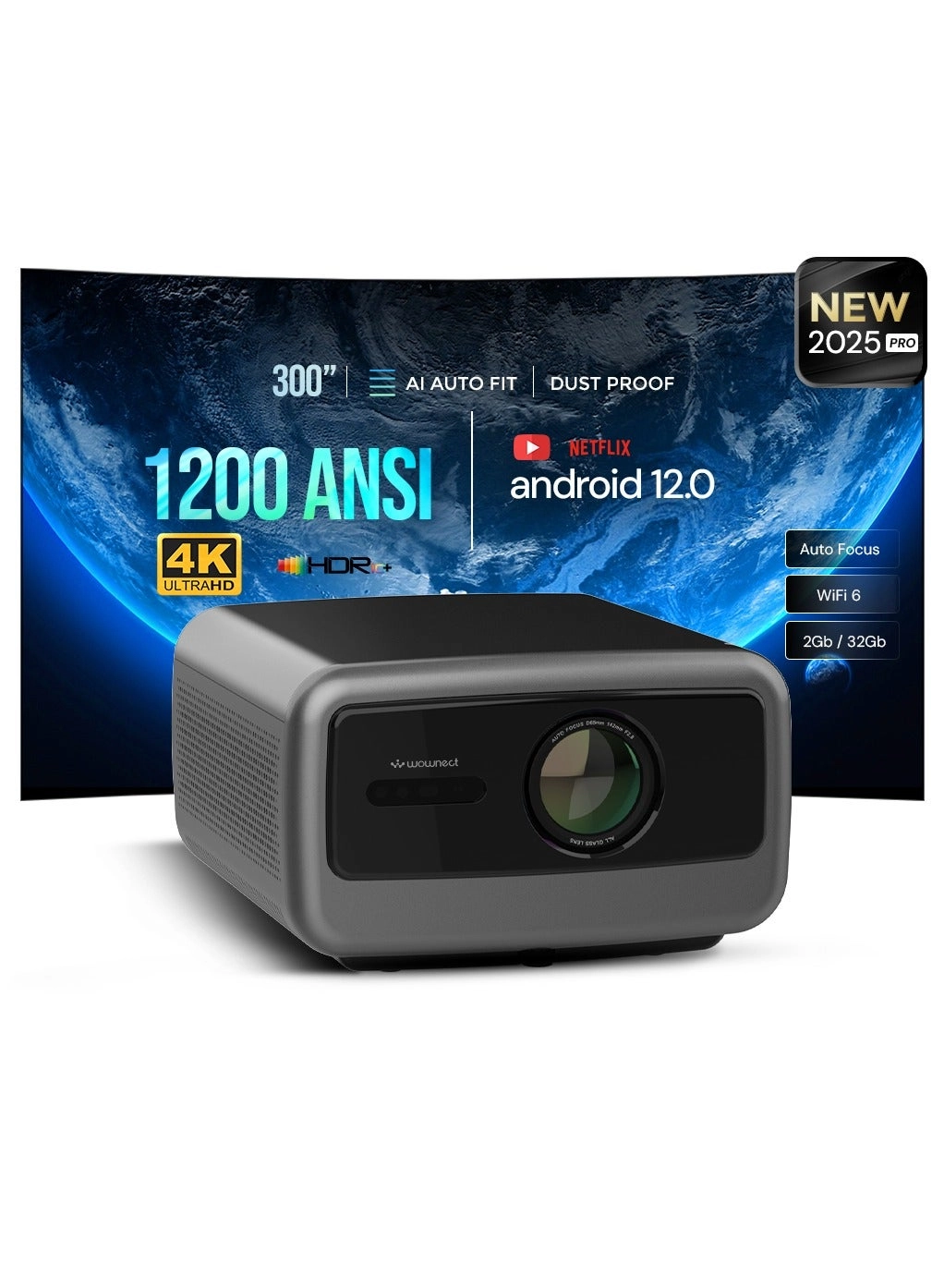 Wownect Pro Smart Android WP104 1200 ANSI Lumens