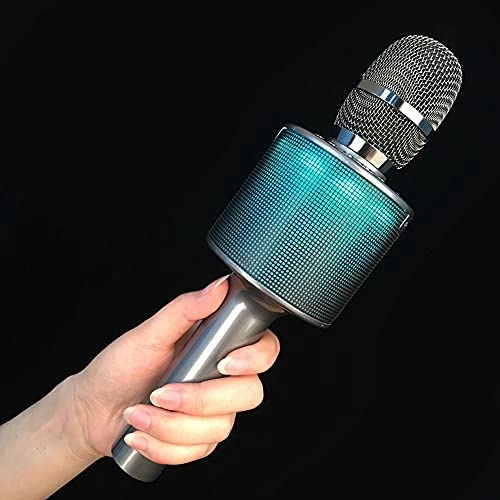 Karaoke Bluetooth Microphone - 4 Hour Playtime TF Card Slot RGB LED Lights