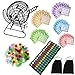 Deluxe Bingo Game Set - 8 Inch 50 Paper Cards 600 Colorful Clear Chips