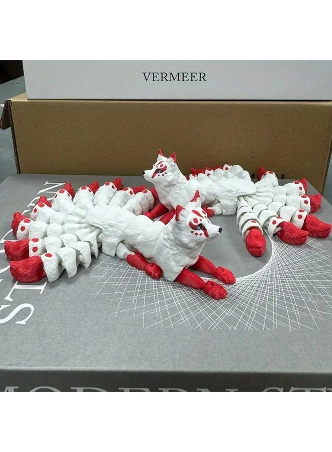 Nine Tailed Fox Statue Set