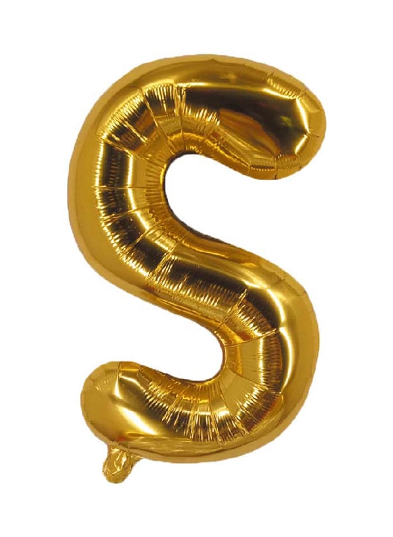 Letter S Shaped Party Decorative Foil Balloon - 16inch Multicolor