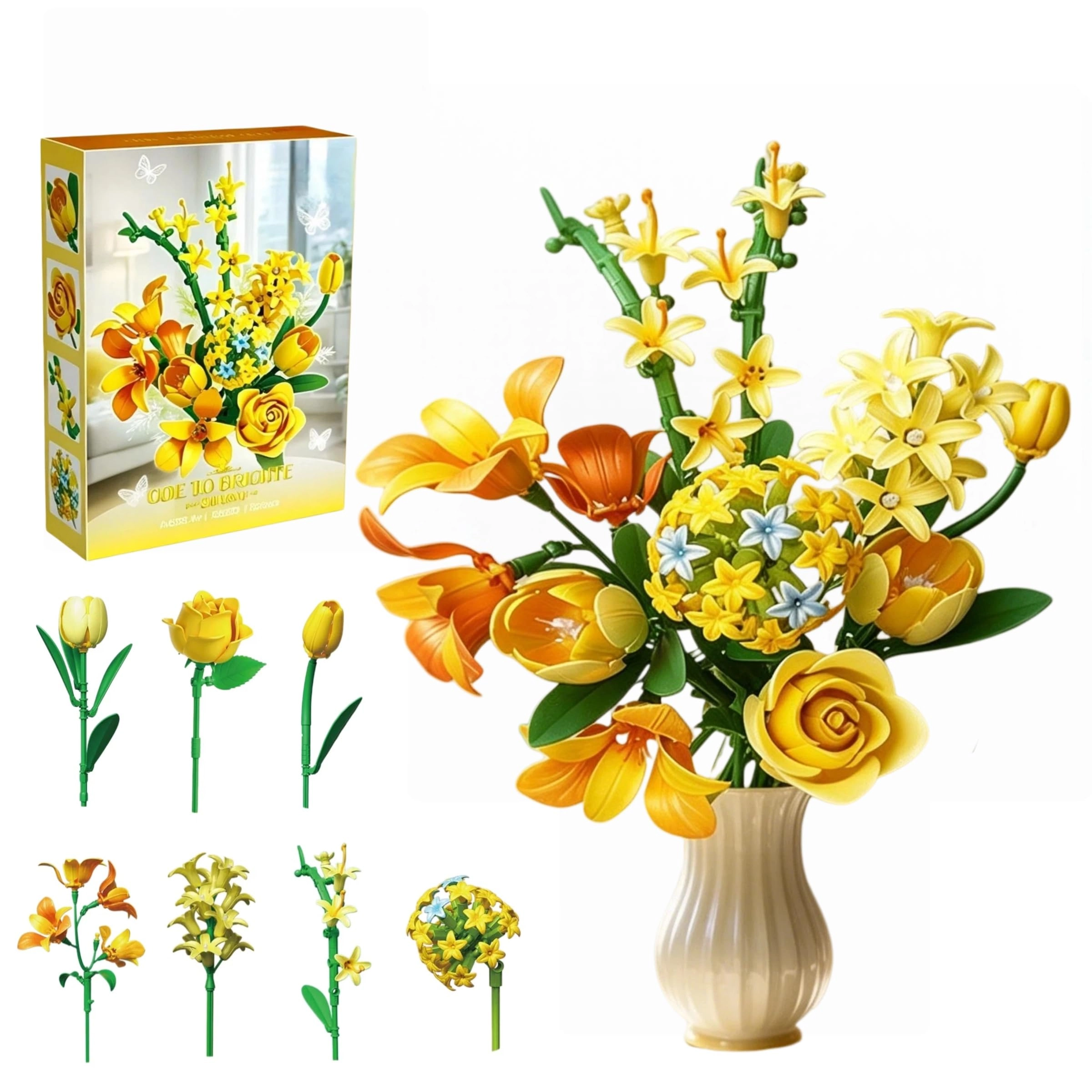 TEXXXIAN Flower Bouquet Building Block Set - 320 pcs