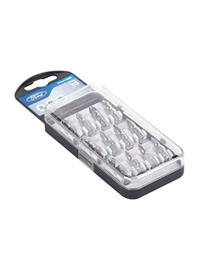 Screw Driving Bits - 12-Piece Silver