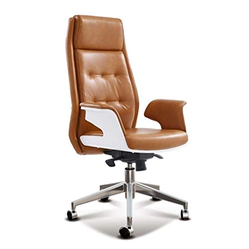 Desk Chair - PU Leather Brown High Back