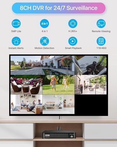 8CH 5MP 3K Lite - 4 Cameras