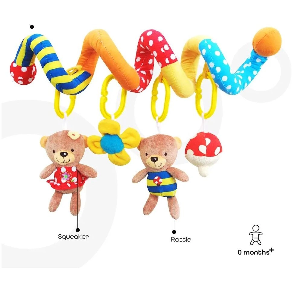 Bibo Infant Car Seat - Brown + Spiral Activity Toy - Bear