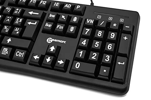 Multimedia Large Print Keyboard - Wired