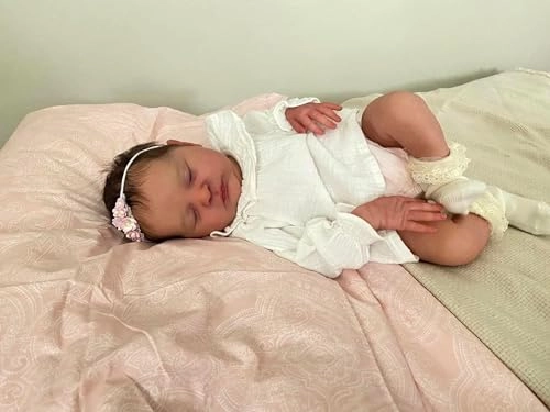 Reborn Baby Doll - 48cm Soft Silicone Vinyl Closed Eyes Ages 36 months+